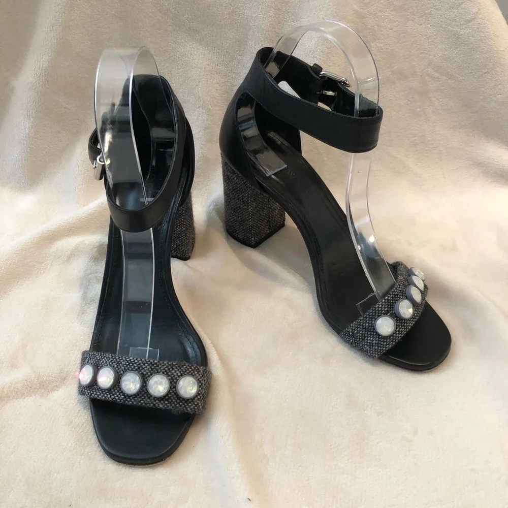 J. Crew Collection Jeweled Tweed Block Heels